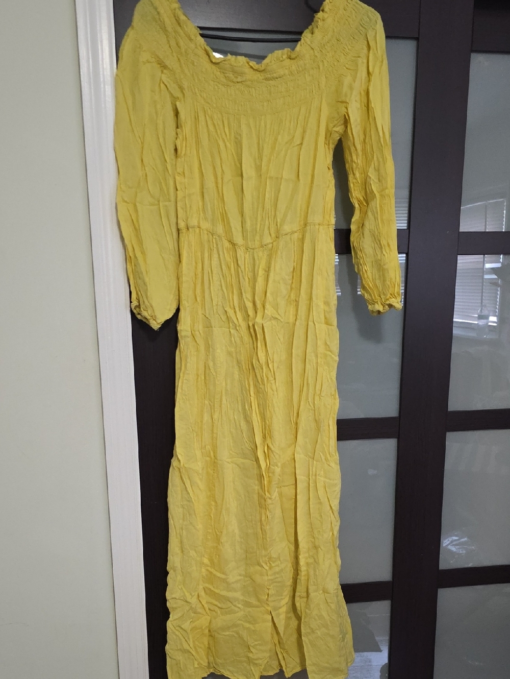 H&M Yellow Long Sleeve Maxi Dress
